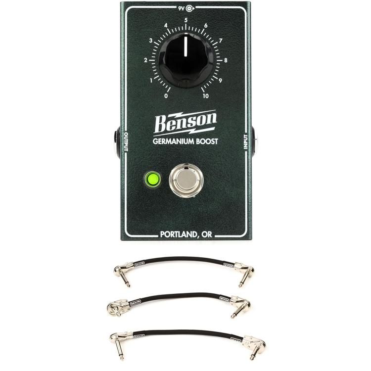 Benson Amps Germanium Boost Effects Pedal with 3 Patch Cables