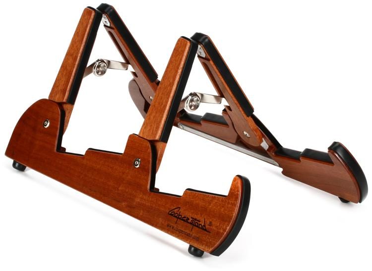 Cooperstand Pro-Tandem Double Guitar Stand - African Sapele 