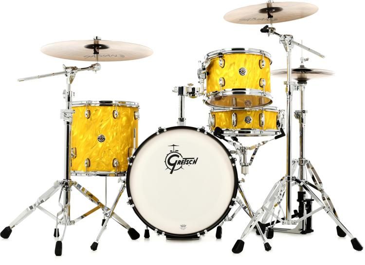 Gretsch Drums Catalina Club CT1-J484 4-piece Shell Pack with Snare Drum -  Yellow Satin Flame | Sweetwater
