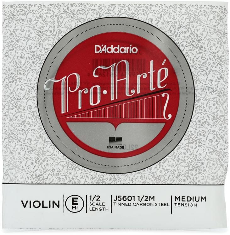 D'Addario J5601 ProArte Violin E String 1/2 Size, Medium Tension