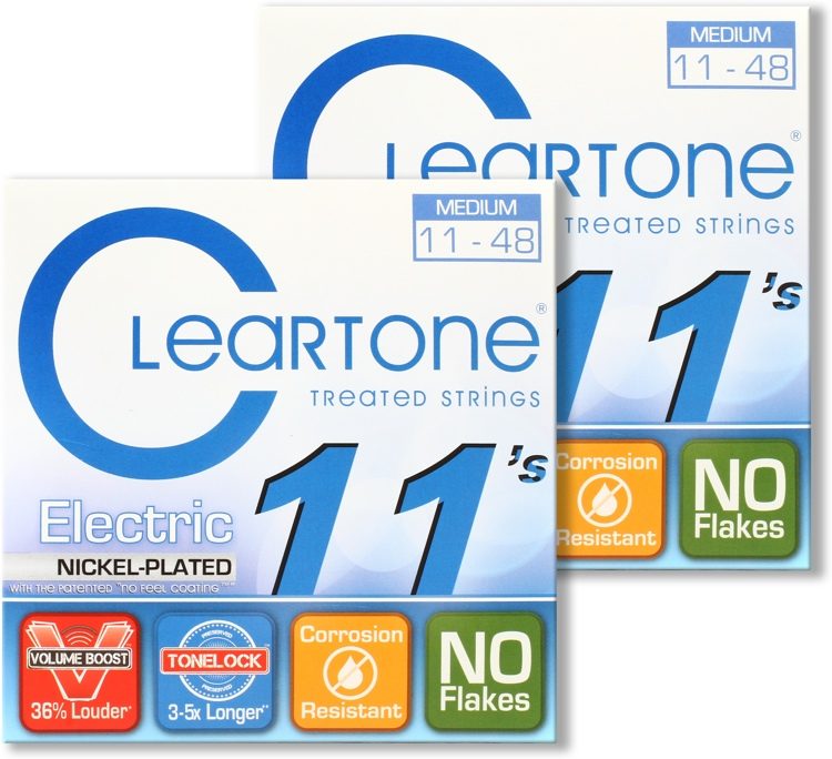 Cleartone EMP Electric Guitar Strings 2 pack 0.011 0.048 Medium