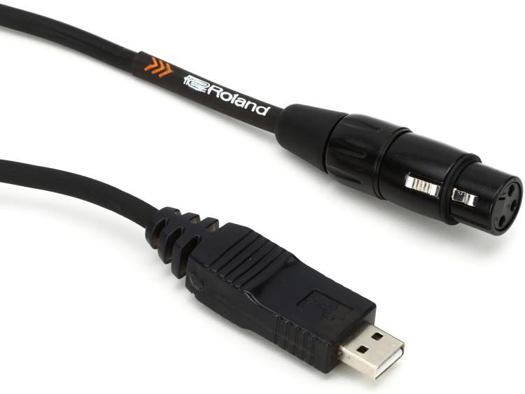 Roland RCC-10-USXF Black XLR USB Cable - 10 foot | Sweetwater