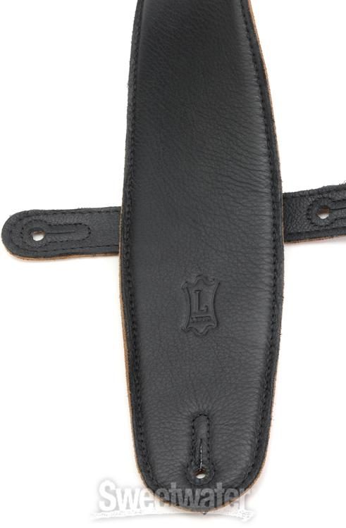 Levy's M4GF  Padded Garment Leather Bass Strap - Black | Sweetwater