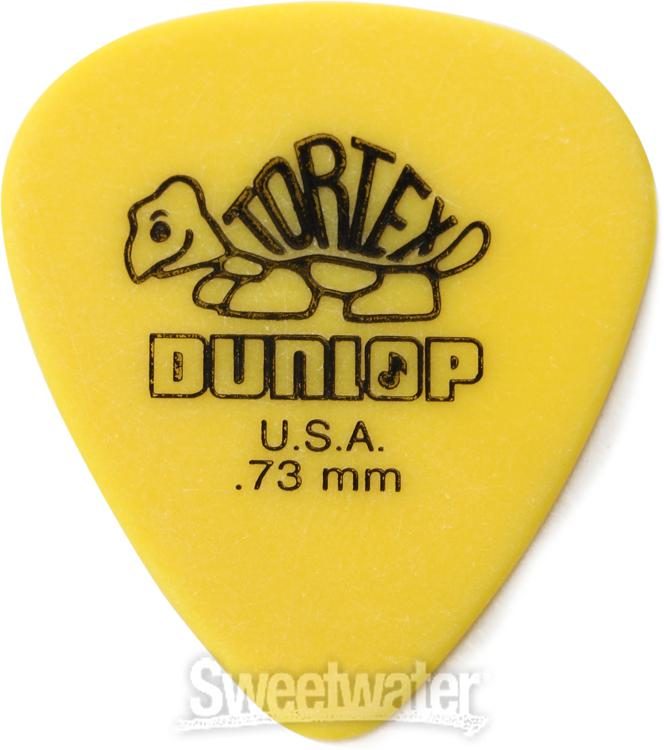 Dunlop Guitar Picks Tortex 72 Pack .73 MM Yellow Medium 418R73