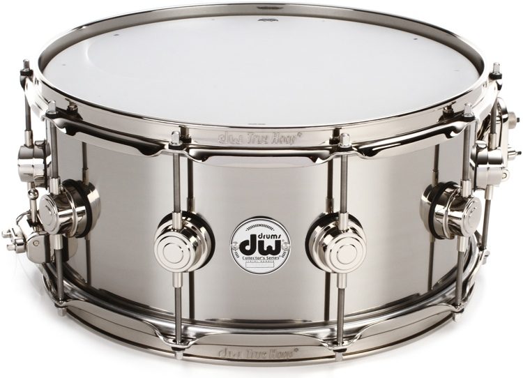 DW Collector's Series Metal Snare Drum 6.5 x 14 inch Stainless Steel  1mm Sweetwater