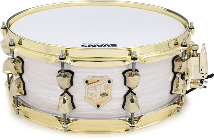 SJC Custom Drums Providence Series Snare Drum - 5.5 x 14 inch - White Ripple