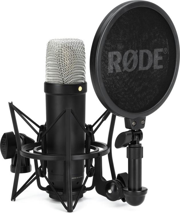 Rode NT1 5th Condenser Microphone Shockmount and Pop - Black | Sweetwater