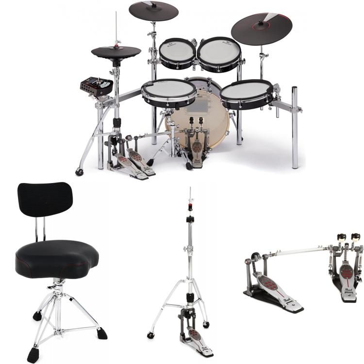 Koppeling Darts Pickering Pearl e/Merge e/Hybrid Bundle with Double Bass Drum Pedal | Sweetwater