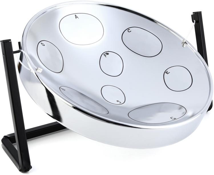 Panyard Jumbie Jam Steel Drum with Tabletop Stand - Chrome