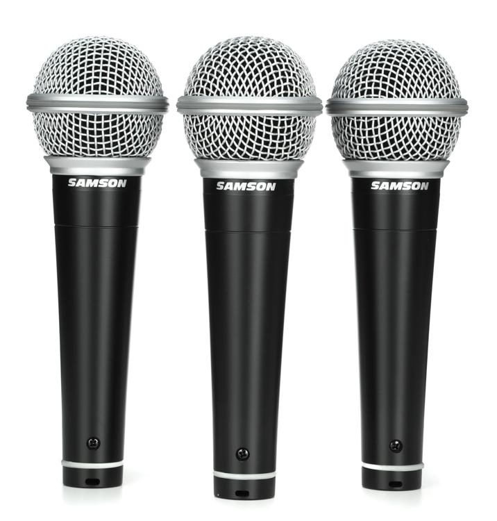 Samson R21 Dynamic Vocal Microphone 3-Pack with Case 