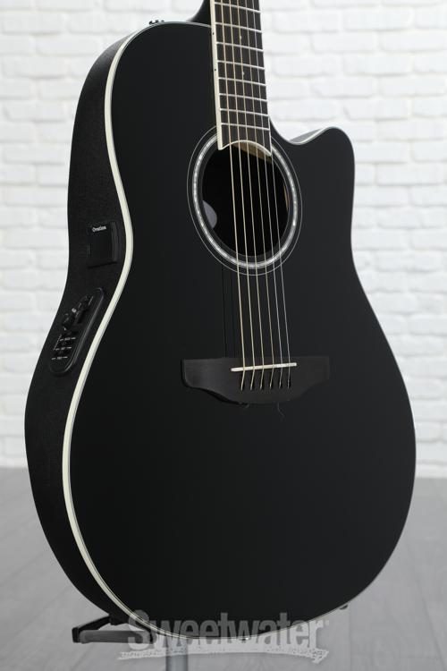 Ovation Celebrity Standard Mid-Depth Acoustic-Electric Guitar - Black |  Sweetwater