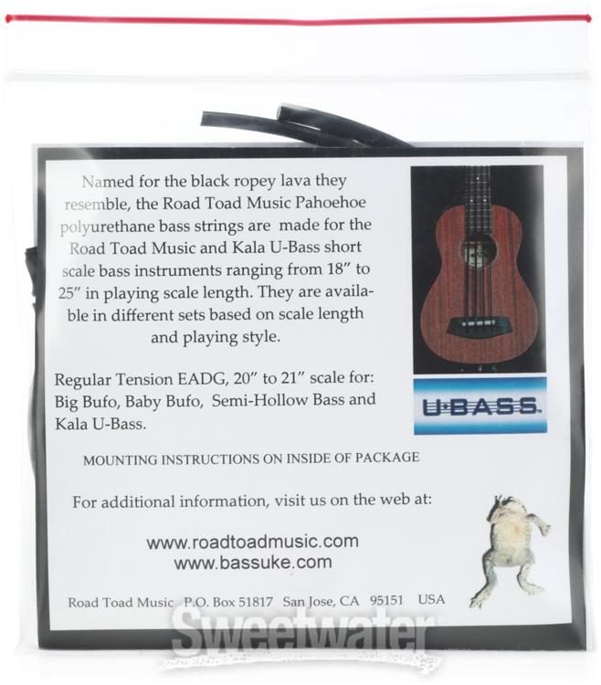 Road Toad Music U Bass Pahoehoe Ukulele Strings 4 String Black Sweetwater