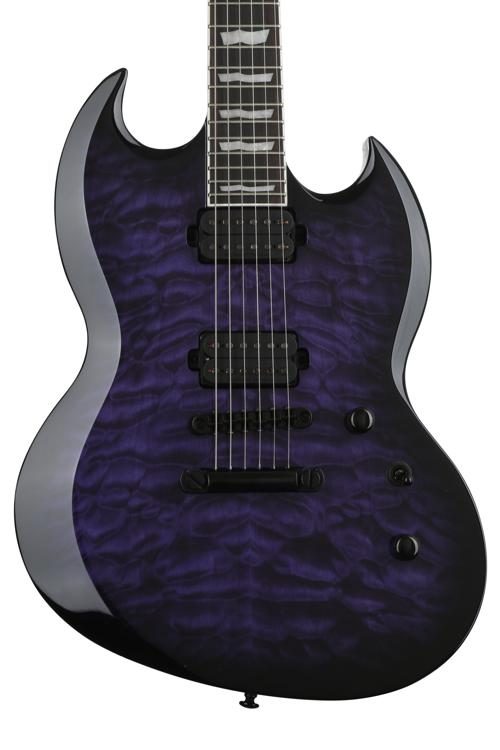 Esp Ltd Viper Qm See Thru Purple Sunburst Sweetwater