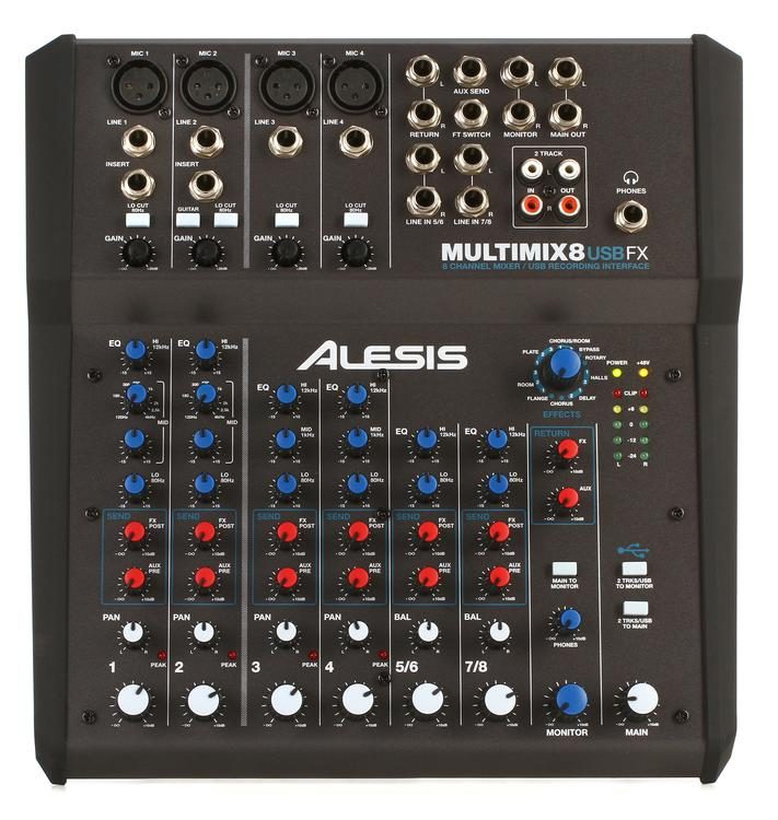 Alesis MultiMix 8 USB FX Mixer with USB & Effects | Sweetwater