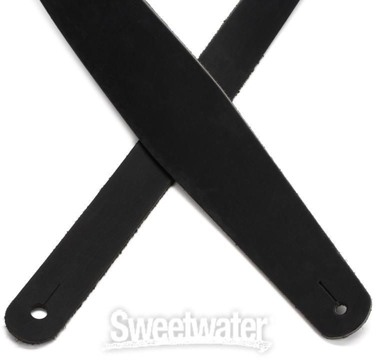LM Products Crazyhorse Leather Guitar Strap - Black | Sweetwater