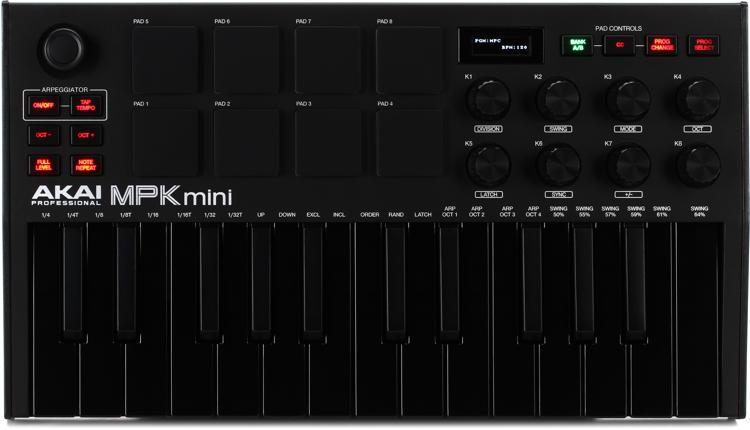 Connection Peck Grease Akai Professional MPK Mini MK III Limited Edition Black on Black 25-key Keyboard  Controller | Sweetwater