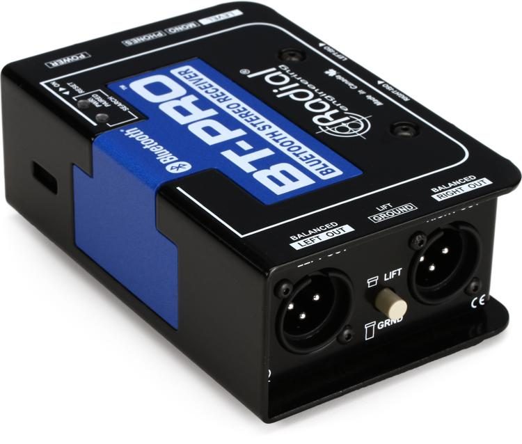 Radial BT-Pro BlueTooth Wireless Reciever Stereo Outputs w/ 2 XLR Cables
