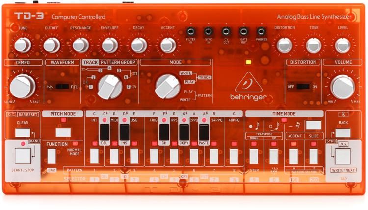 Tangerine Behringer TD-3-TG Analog Bass Line Synthesizer 