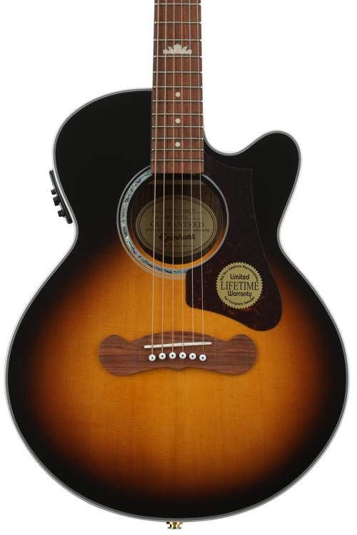 Epiphone J-200 EC Studio Parlor Acoustic-Electric Guitar - Vintage Sunburst