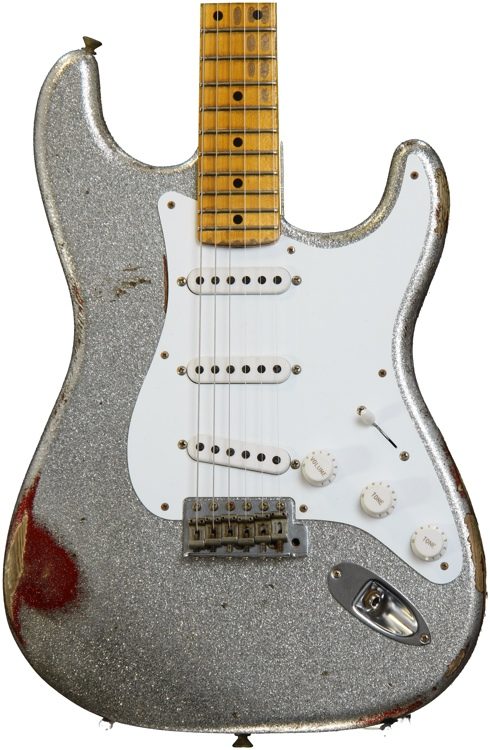 fender stratocaster silver sparkle