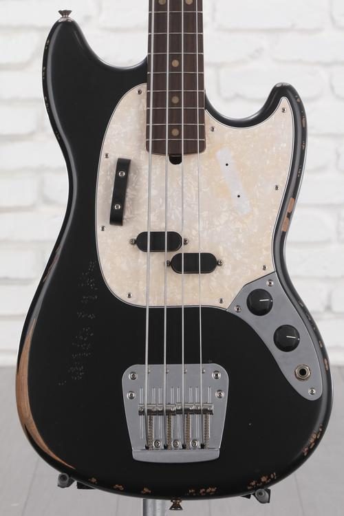 Fender JMJ Road Worn Mustang Bass - Black | Sweetwater