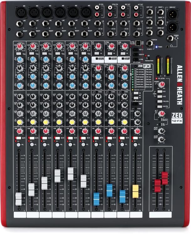 Allen & Heath ZED-12FX 12-channel Mixer with USB Audio Interface and Effects