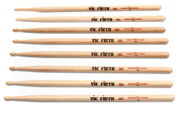 American Classic 4 for 3 Drumstick Value Pack - 5B - Wood Tip