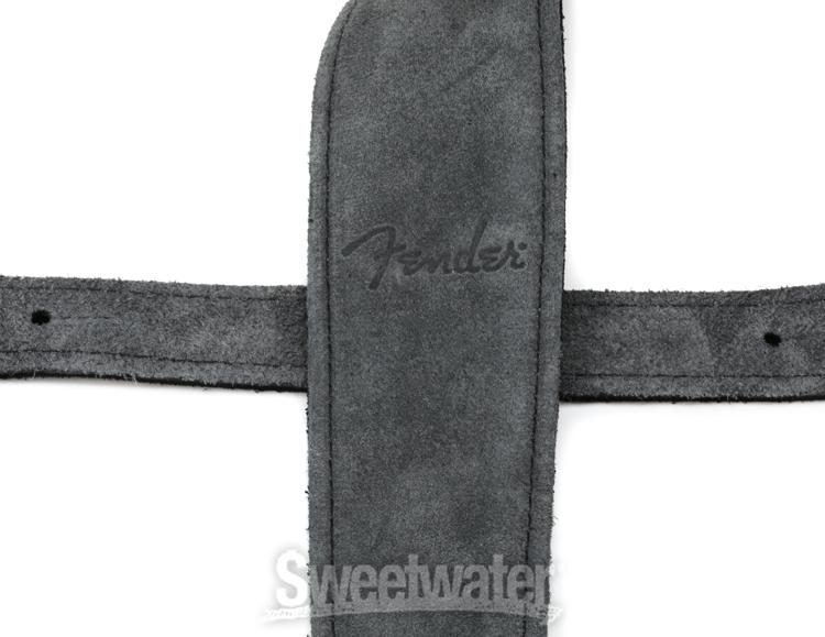 Fender Reversible Suede Guitar Strap - Black/Gray | Sweetwater