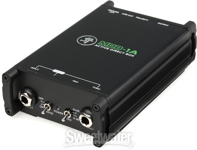 Passive Direct Box Mackie MDB-1P With Stereo 1/4 Female Phone to 1/4 Male Phone TRS Headphone Cable 25 