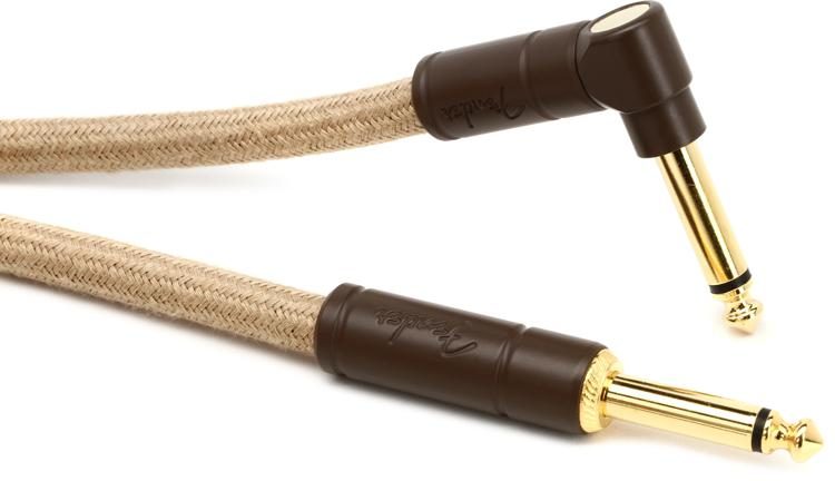 Natural 10' Straight-Angle Fender Festival Hemp Instrument Cable 