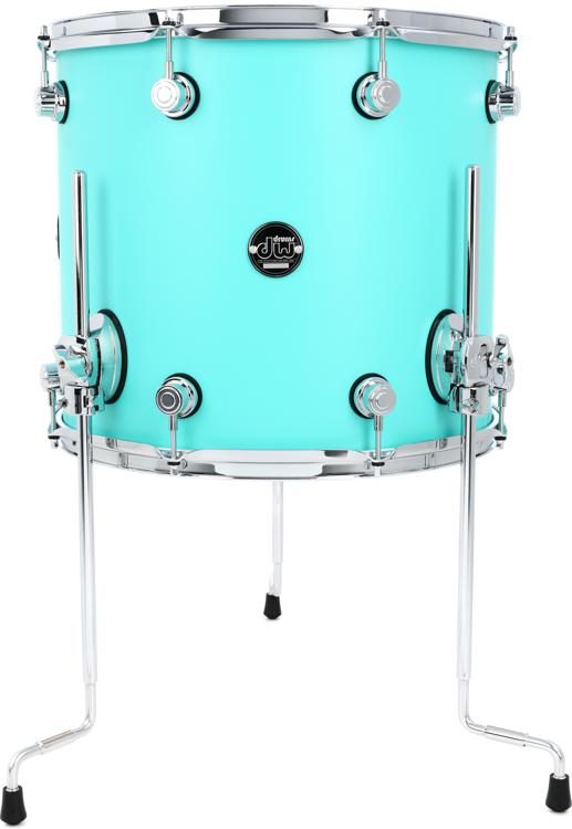 Dw Performance Series Floor Tom 14 X 16 Inch Hard Satin Surf Sweetwater Exclusive 