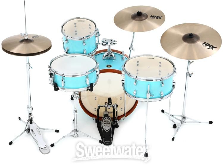 Tama Club-JAM LJK48S 4-piece Shell Pack with Snare Drum - Aqua Blue |  Sweetwater