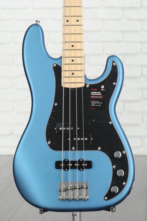 Fender American Performer Precision Bass - Satin Lake Placid Blue with  Maple Fingerboard