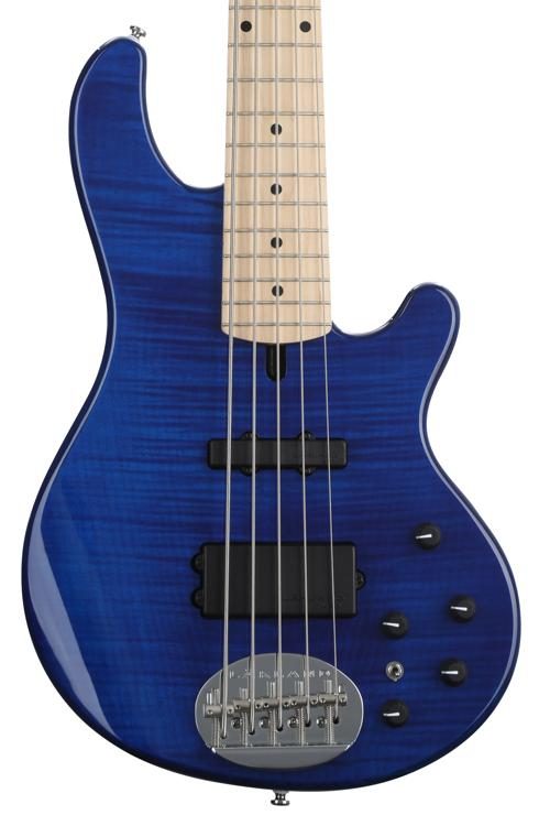 Lakland Skyline 55-02 Deluxe Flame Bass Guitar - Translucent Blue