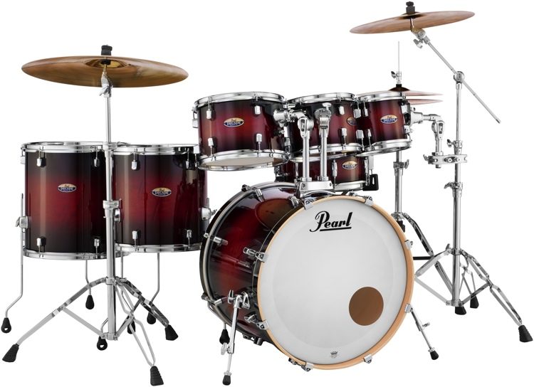 Pearl Decade Maple DMP927SP/C 7-piece Shell Pack with Snare Drum - Gloss  Deep Red Burst