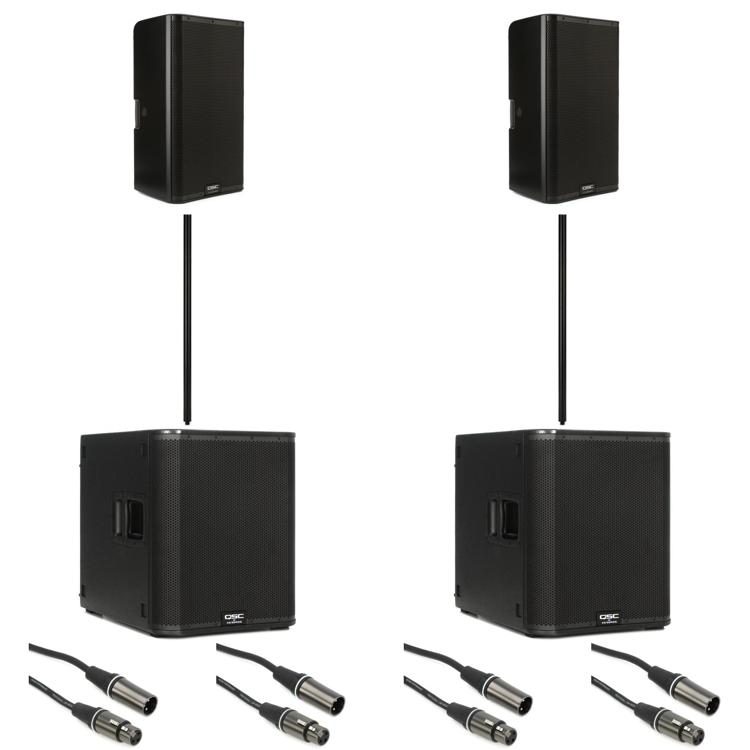 QSC K12.2 inch Powered Speaker and KS118 18 inch Powered Subwoofer PA Bundle | Sweetwater