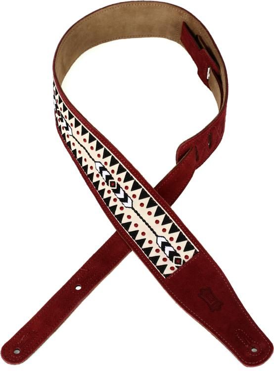 Levy's MSJ26 Suede Guitar Strap - Burgundy | Sweetwater