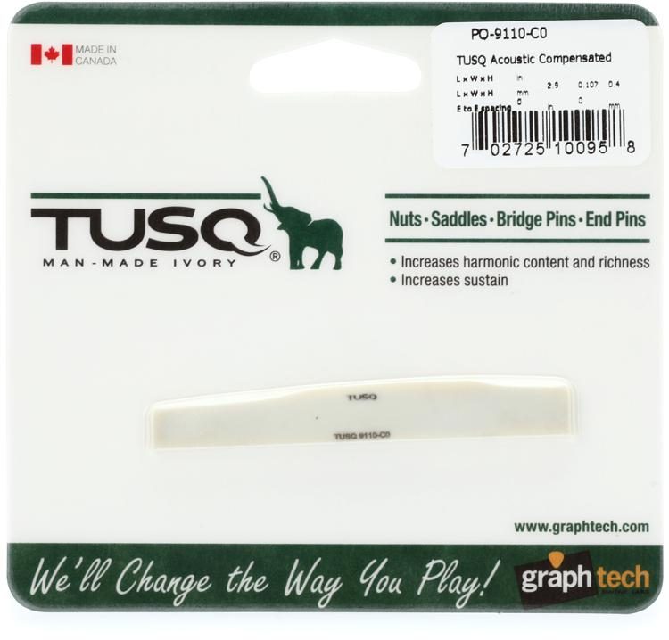 Graph Tech PQ-9110-C0 TUSQ Compensated Martin-Style Acoustic Guitar Saddle  - 2-29/32