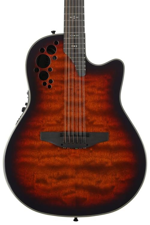 Ovation ExoticWoods Custom Elite 12-string - Sapele Purple Burst