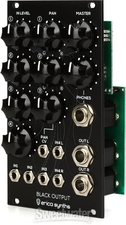 Erica Synths Black Output v2 Stereo Mixer Eurorack Module | Sweetwater