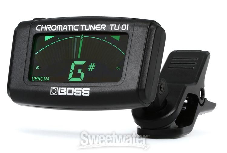 basso BOSS tu-01 Chromatic Clip on Tuner regolatore voce per chitarra ecc. 