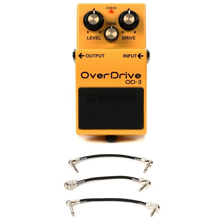 Konserveringsmiddel tolerance hulkende Boss OD-3 Overdrive Pedal with 3 Patch Cables | Sweetwater