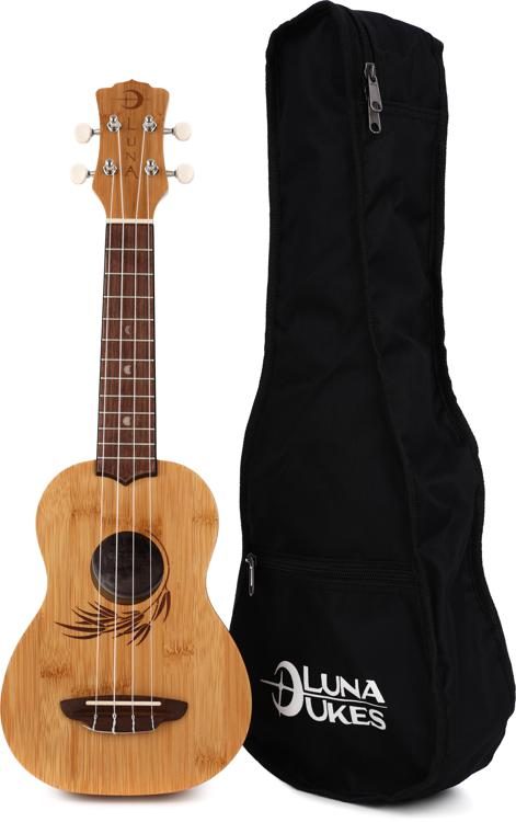 UKE BAMBOO S Luna Guitars Bamboo Soprano Ukulele Bundle 