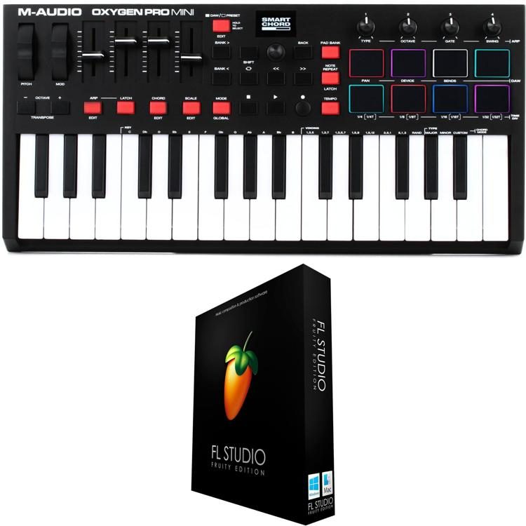 M-Audio Oxygen Pro Mini 32-Mini-Key Keyboard Controller with FL Studio  Fruity Edition | Sweetwater
