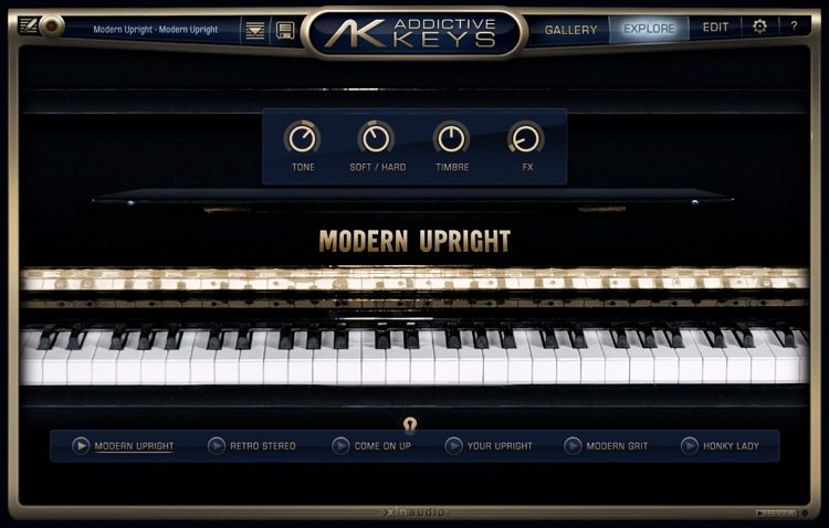Tutustu 53+ imagen addictive keys modern upright vs studio grand