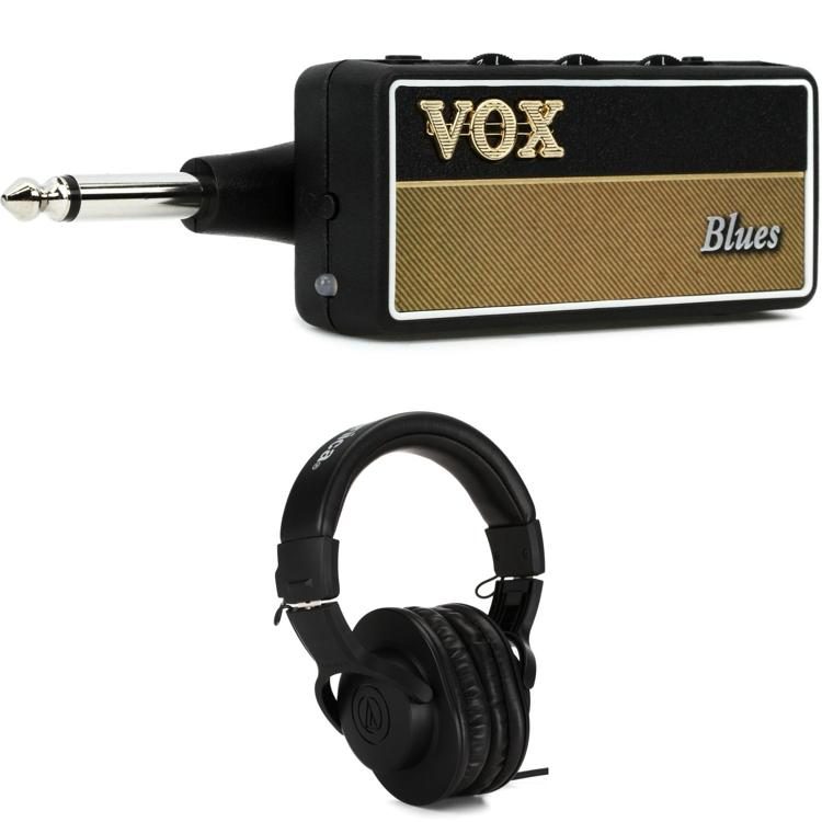 Vox amPlug 2 Blues Headphone Guitar Amp and AudioTechnica ATHM20x