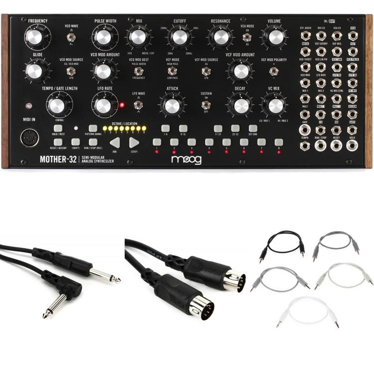 Moog Mother-32 Module with 1/4-inch Cables and MIDI Cables