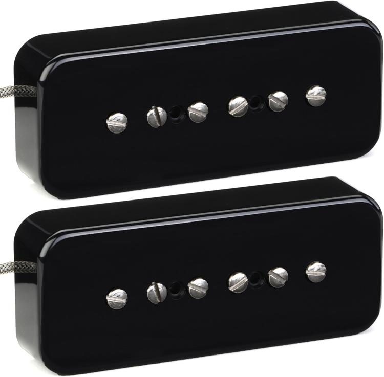 Mojotone '56 Quiet Coil P-90 Soapbar 2-piece Pickup Set - Black Cover