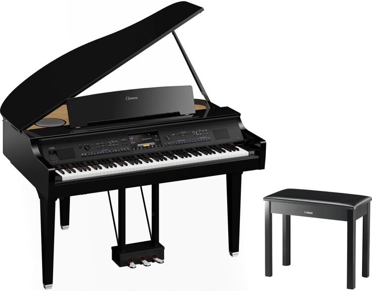 Yamaha Clavinova CVP909GP Grand Piano with Bench Polished Ebony