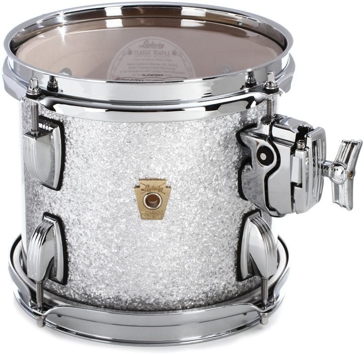 Ludwig Classic Maple Mounted Tom 7"x8", Silver Sparkle Sweetwater